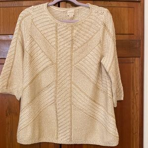 Chico’s sweater-cream and gold